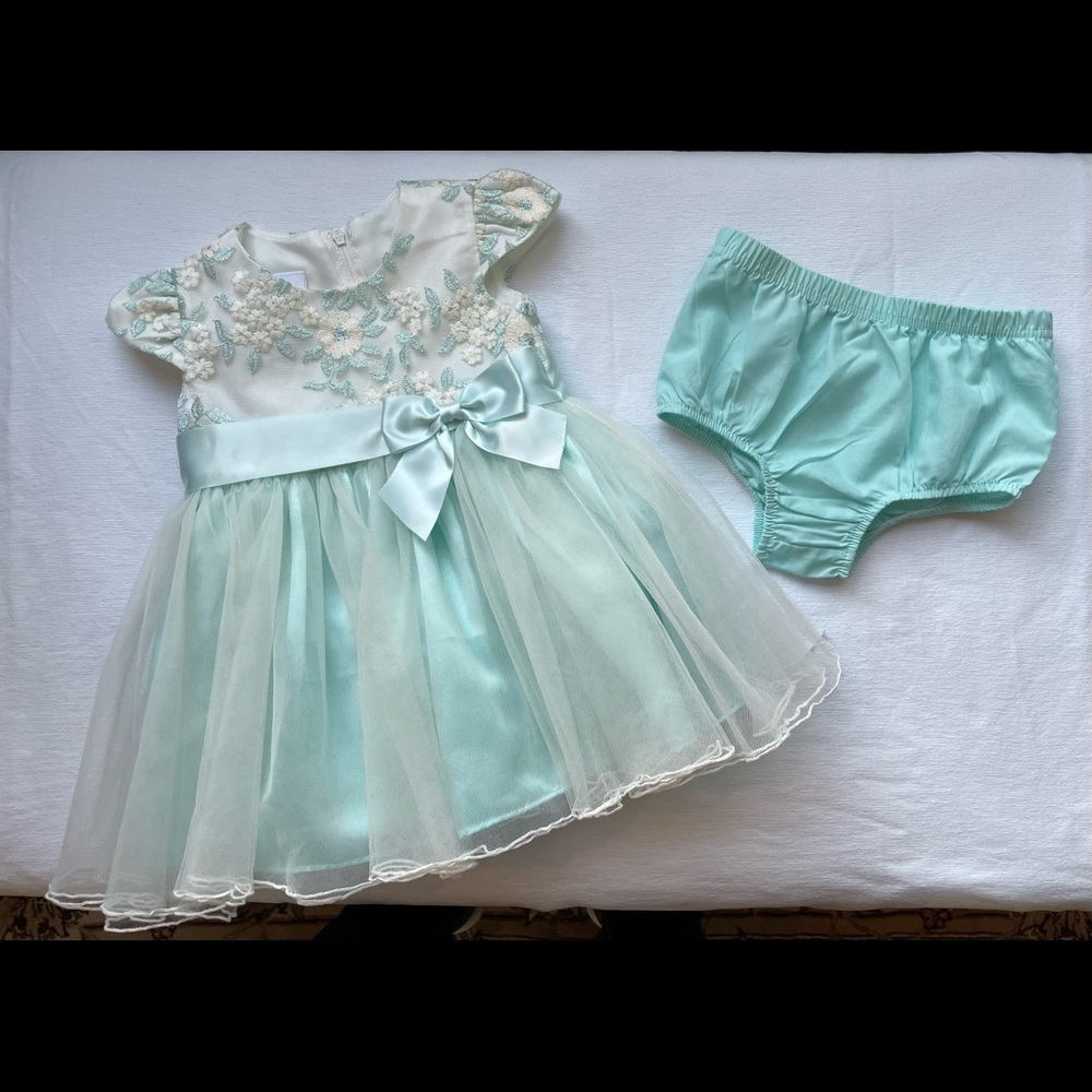 Toddler girl special occasion dress with matching bloomers